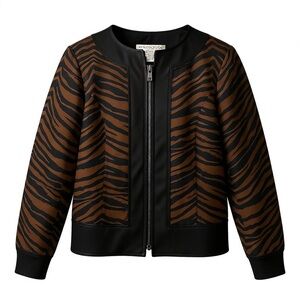 Maggy London size 8 brown zebra print jacket.
